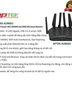 aptek gigabit wireless router ac1900 a196gu 4