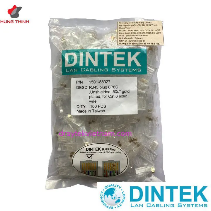 Đầu mạng RJ45 CAT.6 Dintek (1501-88027) 1 dau mang rj45 cat 6 dintek 1501 88027 1