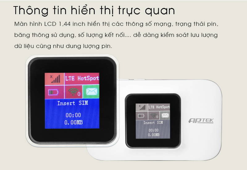 Wifi 4G/LTE APTek M2100 150Mbps 22 4