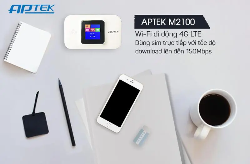 Wifi 4G/LTE APTek M2100 150Mbps 18 APTEK M2100 tongquan