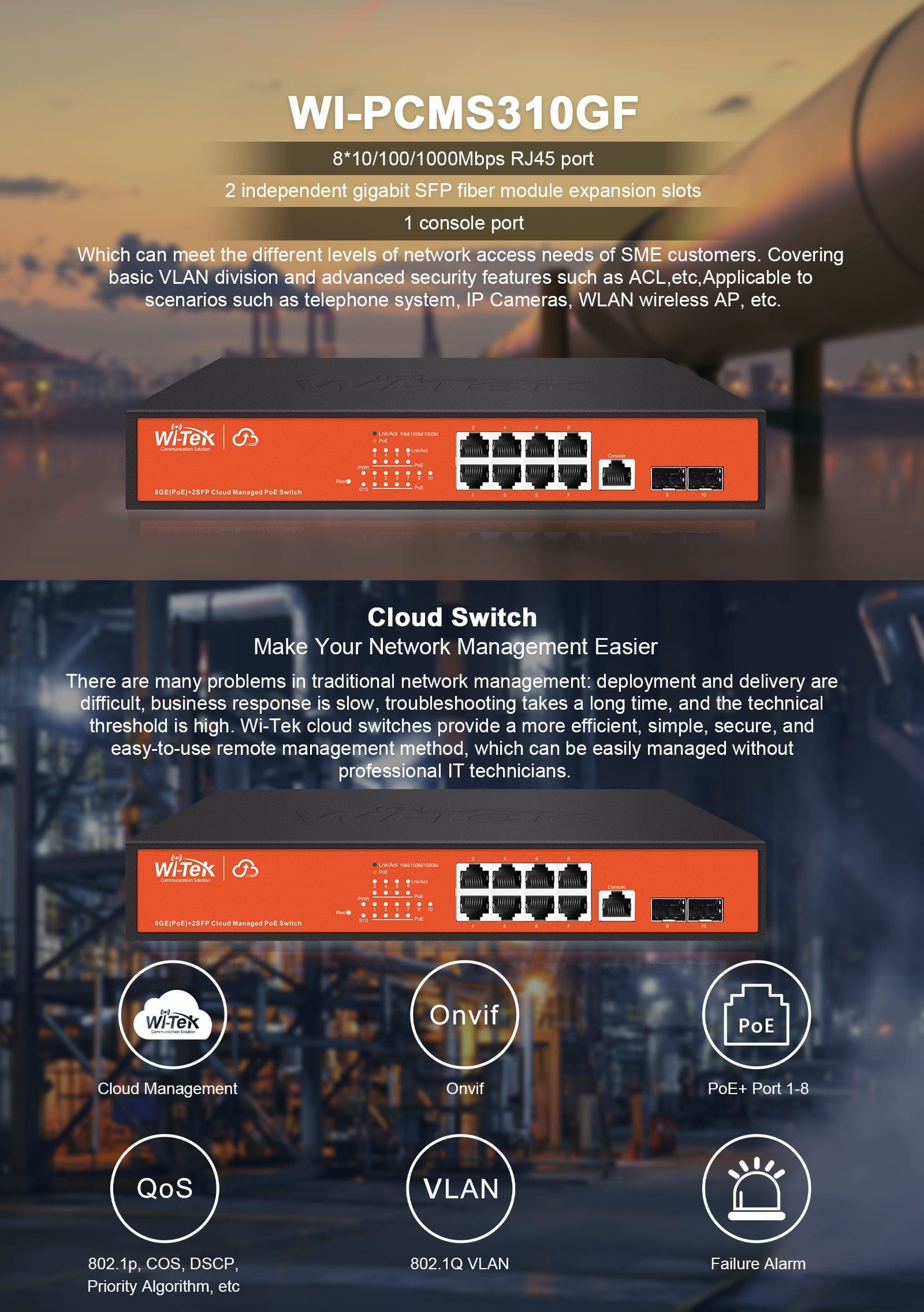 Switch Wi-Tek WI-PCMS310GF